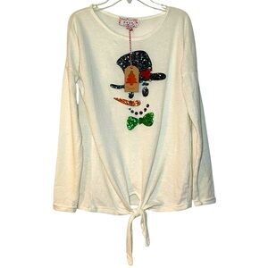 NWT Merry Christmas Poof‎ New York Christmas Sweater Medium Snowman